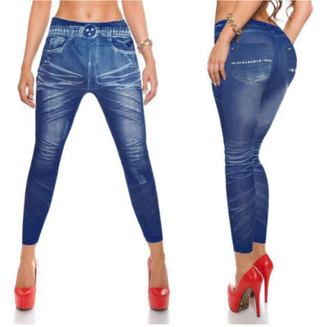 Trade Shop - Leggings Jeans Jeggings Leggings Pantalones Sin Fisuras De Las Mujeres Color -      Azul Oscuro