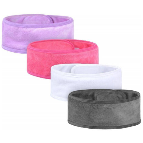 Trade Shop - Set 2 Unids Banda Esponja De Esponja Tela Tejido Lágrima Velcro Maquillaje Ducha Facial - (1/2)