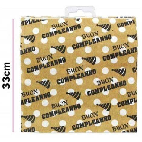 Trade Shop - Set De 48 Piezas De Papel Papel Feliz Partido Feliz Cumpleaños Productor De Oro De Oro 33x33cm -