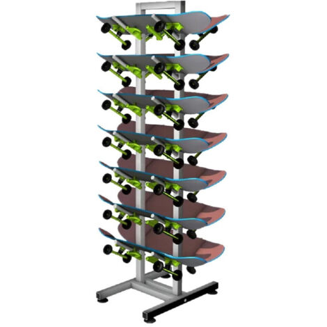 Trade Shop - Soporte De Patineta De 7 Capas En Metal Negro Desde El Suelo Para Show Shop - (1/3)