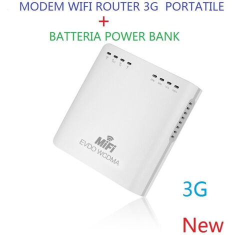 Trade Shop - Mini Módem Inalámbrico Enrutador Wifi 3g Portátil Con Soportes De Batería Sim Wcdma - (1/5)