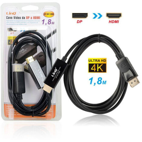 Trade Shop - Acvo Video Convertier Desde Displayport Dp To Hdmi 1.8 Mt Ultra Hd 4k Dp-hd1.8m - (1/3)