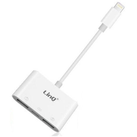 Trade Shop - Adattatore 8 Pin Schede Memoria Otg 3in1 Luz + 2 Usb Femmina Ith488 - (1/3)