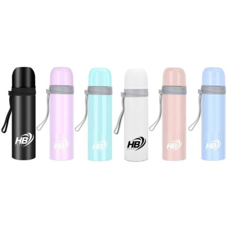 Trade Shop - Termos De Cuero 500 Ml De Acero Para Bebidas Calientes Viaje De Campamento - (1/5)