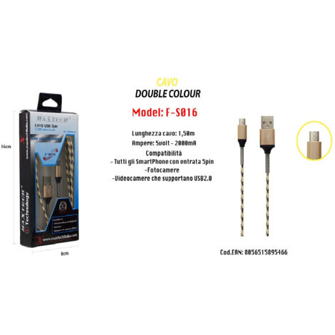 Trade Shop - Simply Color Cable Usb X X Cámaras De Teléfono Inteligente 5volt - 2000ma 1.5mt Maxtech F-s016 - (1/4)