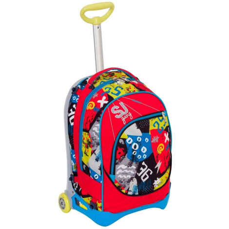 Trade Shop - Mochila Escolar Boys Trolley 3in1 Jack Sj Rojo Removible Trolley - (1/5)