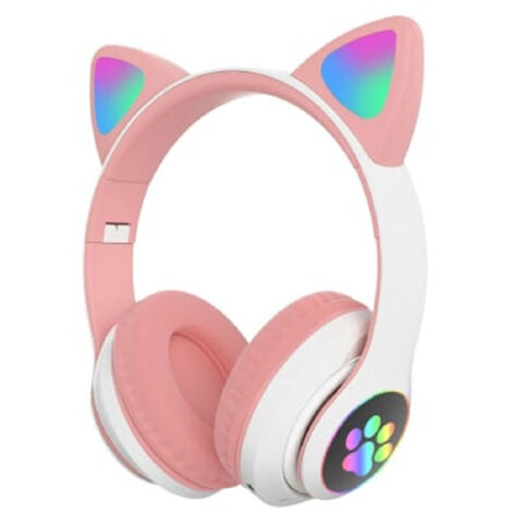 Trade Shop - Auriculares Auriculares Q-em3 Inalámbrico Bluetooth Cat Ear Gato Micrófono Led - (1/5)