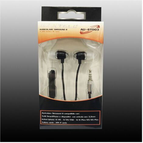 Trade Shop - Auriculares Auriculares Música Con Micrófono De Alambre Para Smartphone Simsound Maxtech Au-6t003 - (1/3)