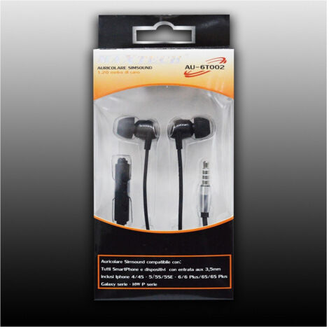Trade Shop - Auriculares Auriculares Música Con Micrófono De Alambre Para Teléfonos Móviles Smartphone Simsound Maxtech Au-6t002 - (1/3)