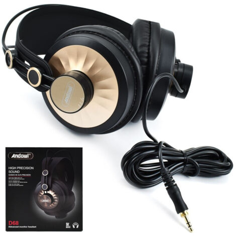 Trade Shop - Auriculares Con Cableado Por Cable D68 Hifi Stereo 3.5 Mm Jack Música Diseño Ergonómico - (1/5)
