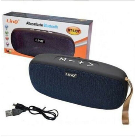 Trade Shop - MINI SPEAKER CASSA BLUETOOTH RADIO FM VIVAVOCE USB MICRO SD AUX LINQ BT-U37 -