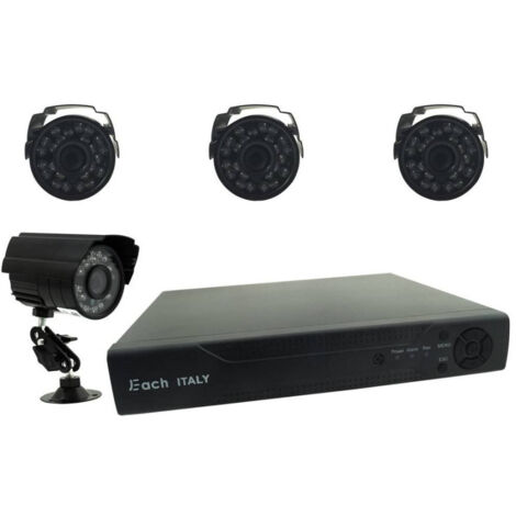 Trade Shop - VIDEOÜBERWACHUNG DVR KIT HDMI 4 KAMERAS IR 4 KANÄLE BNC KOMPLETT 5504H-4-B - (1/5)