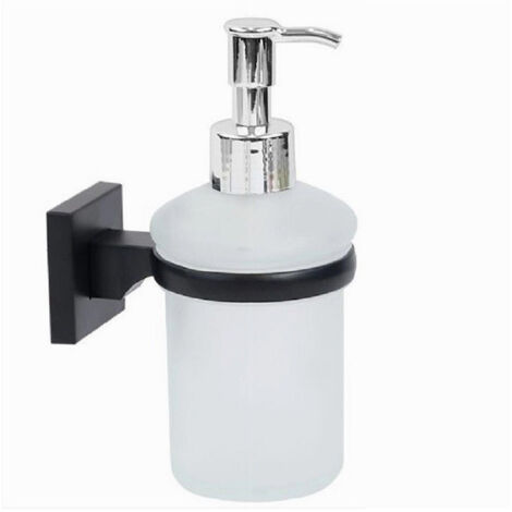 Trade Shop - Seifenspender Wandmontage Schwarz aus Stahl und Glas Badezimmer -