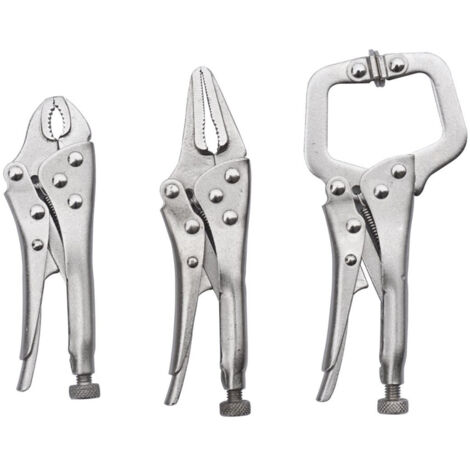 Trade Shop - SATZ 3 SCHRAUBENSCHLÜSSEL ZANGE SNAP 4" 5" SELBSTHEMMEND EINSTELLBARER DRUCK - (1/5)