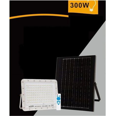 Trade Shop - SOLARPANEL STRAHLER 300W KALTES LICHT 6500K IP65 FERNBEDIENUNG S12A-300W -