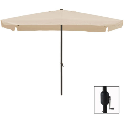 QUICK STAR Ombrellone Da Balcone Rettangolare 2x1.25 M, Colore Sabbia, Pieghevole, Con Custodia, Altezza Regolabile 170-245 Cm