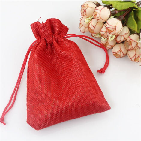 Trade Shop - 25 ROTE JUTESÄCKE GEFÄLLIGKEITEN KONFETTI GEBURTSTAGE HOCHZEIT GESCHENKE - (1/3)