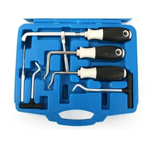 Set Da 8 Ganci E Plettri Per Rimozione Paraolio E O-Ring – Acciaio Inox, Angoli 45/90/135°, Lunghezze 16 E 24 Cm, Con Guanti – Per Riparazioni Auto E Meccanica