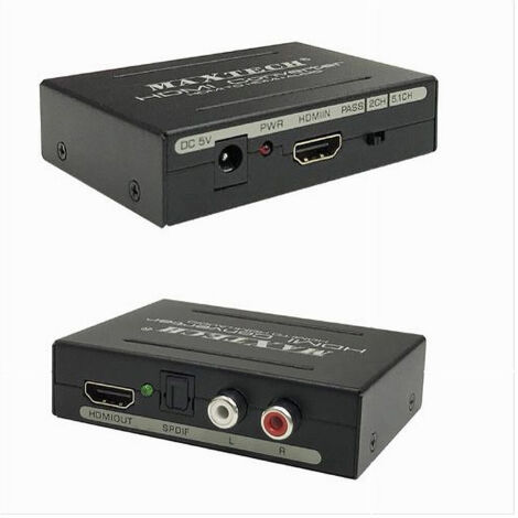 Trade Shop - HDMI-Extractor-Konverter Audio-Video 4K HDMI 2X RCA TOSLINK MAXTECH HD-HFLR - (1/3)