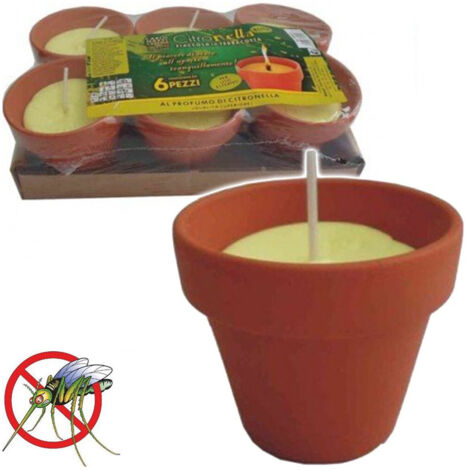 Trade Shop - KONFEKT 6 PZ CITRONELLA COCCINE IN DIAMETER TERRACOTTA 10 CM ANTIZANCE - (1/2)