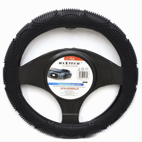 Coprivolante Universale Nero In Tessuto Oxford Per Auto - Diametro 36-38 Cm, Antiscivolo - 3