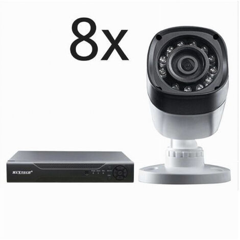 Trade Shop - MAXTECH KIT-DVR8 8-KANAL-ÜBERWACHUNGSKAMERA-KIT 720P VIDEOÜBERWACHUNG - (1/3)