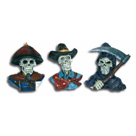 Trade Shop - TOTENKOPF MIT BÜSTE FÜR EINE GRUSELIGE ATMOSPHÄRE IN IHREM AQUARIUM - EINZIGARTIGES ACCESSOIRE -
