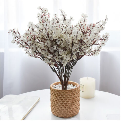Trade Shop - 2 PZ FIORI PESCO FINTI ARTIFIZIELLE FIRST DECORI - Weiß (1/3)