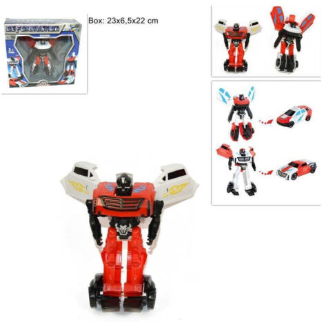 Teorema Giocattoli, Robot Trasformabili, Set Combattimento VS con 2 Robot Action Figure Convertibili in Auto Sportiva, Gioco per Bambini con Armi e Accessori Inclusi