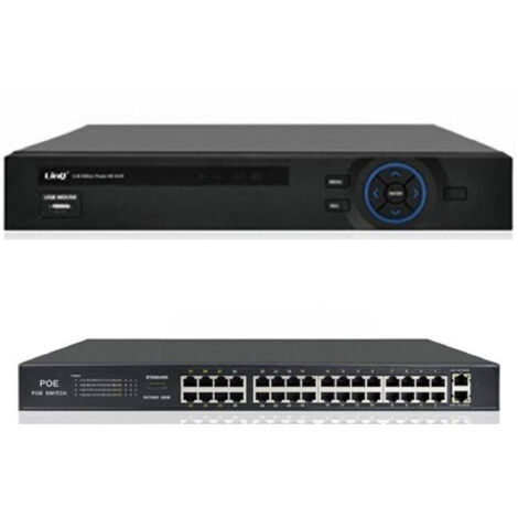 Trade Shop - 32-KANAL-HD-NVR-KIT + 32-PORT-POE-SWITCH 1080P 500 W 5 MILLIONEN PIXEL NVR3232 - (1/2)
