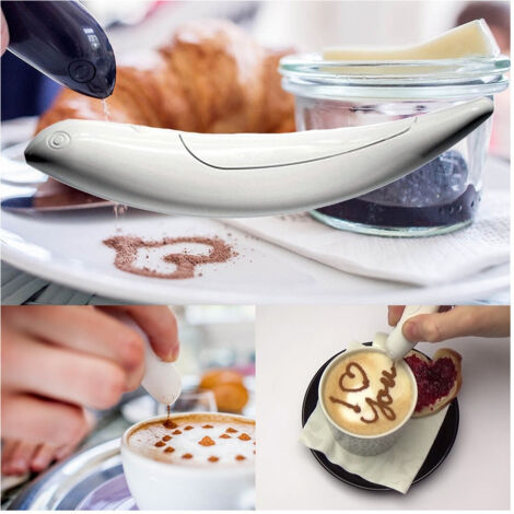 Trade Shop - DEKORATIVER STIFT ELEKTRISCHER KAFFEE-GEWÜRZSTIFT KUCHENDEKORATIONEN CAPPUCCINO KAKAO - (1/5)