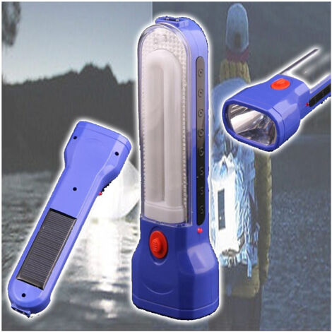 Trade Shop - TRAGBARE, WIEDERAUFLADBARE LED-NEON-NOTLAMPE MIT SOLARPANEL - (1/4)