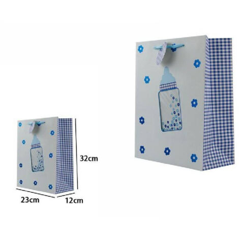 Trade Shop - SET MIT 3 GESCHENKTÜTEN 26X32X12CM FANTASY FLASCHE MÄNNLICH WEIBLICH GEBURT 65913 - (1/2)