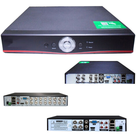 Trade Shop - DVR NVR AHD VIDEOÜBERWACHUNG HDMI VGA LAN 4 8 16 CH H264 LAN ONVIF P2P A/V 960H - 16 Kanäle (1/3)