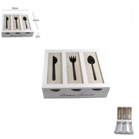 Guniata Besteckhalter Holz 3-Fach - Küchenutensilien Organizer Schwarz