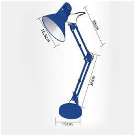 Trade Shop - SCHREIBTISCHLAMPE MIT GELENKARM E27 ANSCHLUSS TISCHLEUCHTE FÜR BÜRO -      Blau