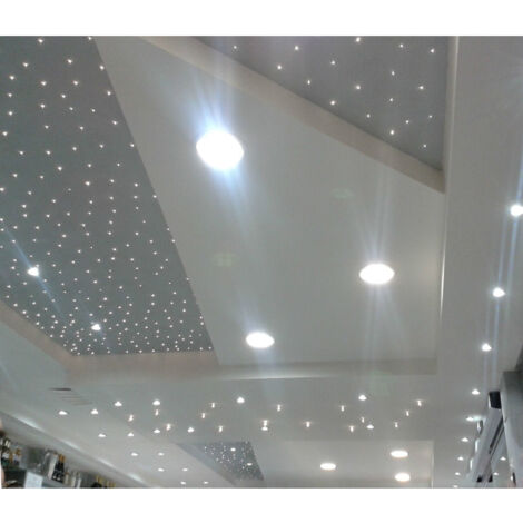 Trade Shop - 50 LED Sternenhimmel Einbaustrahler Weiß oder Kaltblau Lichtpunkt Set 5/12V -