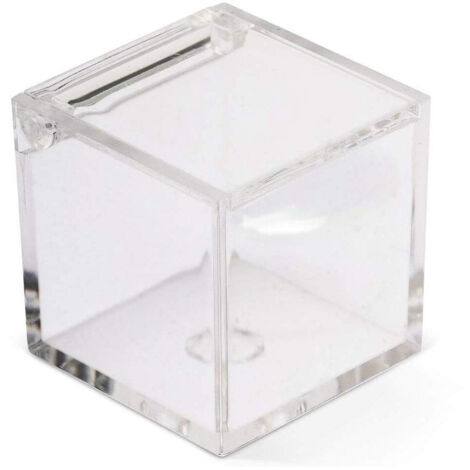 Trade Shop - 12 Boxen Würfelboxen Plexiglas 5 x 5 transparent Konfettihalter Partygeschenk - (1/5)