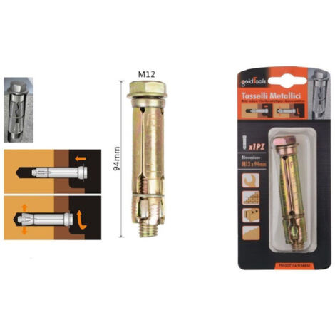 Trade Shop - SET TASSELLO TASSELLELLICI BULLONE M12 X 94 MM ACCESSORIEN MINUTE 91043 - (1/2)