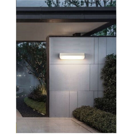 Trade Shop - WEISSE WANDLAMPE FÜR DEN AUSSENBEREICH 12W KALTLICHT 6500K NATÜRLICH 4000K WARM 3000K ES63 -