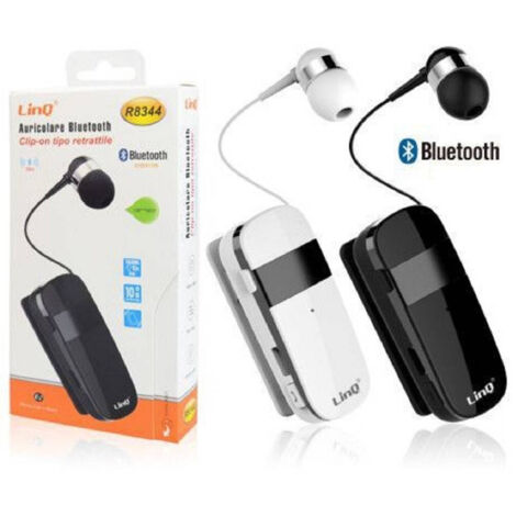 Trade Shop - MONO AURICOLARE STEREO BLUETOOTH MIT CLIPON R8344 AUTONOMIA 10 HOUR - (1/5)