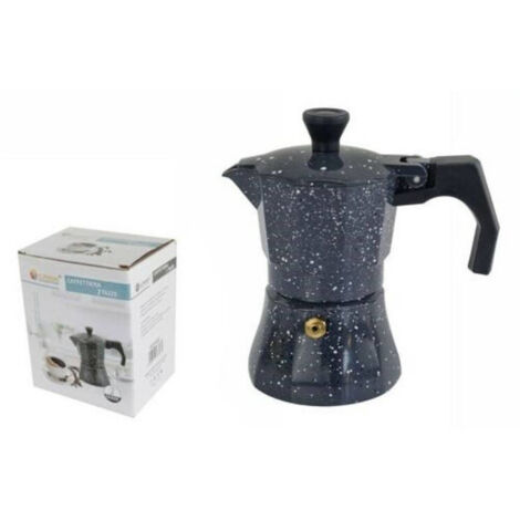 Trade Shop - Moka-Kaffeemaschine, Espressomaschine, Steineffekt, Größe 2 Tassen -