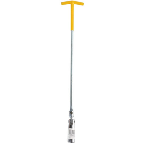 Trade Shop - CHIAVE CANDELA SNODATA 50CM DIAMETRO 21 MM MANUTENZIONE AUTO IMPUGNATURA GOMMATA - (1/4)