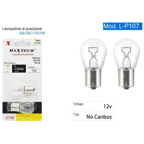 Trade Shop - AUTO POSITION GLÜHBIRNEN BA15S L-P107 12V 21WATT WARMES LICHT HALOGEN KEIN CANBUS - (1/3)