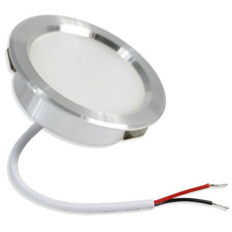 Trade Shop - 3W LED Einbaustrahler rund warm-kalt Licht Natur matt Silber Rand -