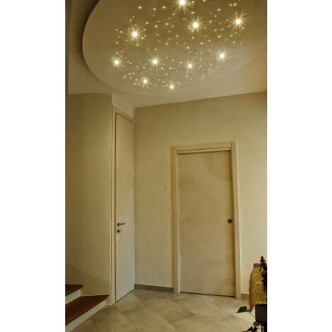 Trade Shop - 50 LED Sternenhimmel Einbaustrahler Weiß oder Kaltblau Lichtpunkt Set 5/12V -