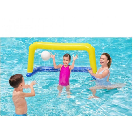 Trade Shop - AUFBLASBARER WASSERBALL MIT GELBEM BALL 137X66CM KINDER 52123 - (1/5)
