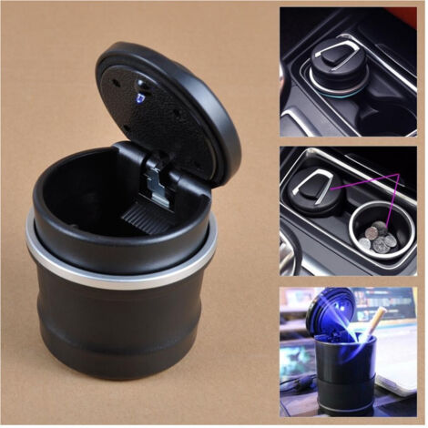 Trade Shop - AUTO ASCHENBECHER LED LICHT ASCHENBECHER VAN GLAS BÜRO ZUHAUSE TRAGBAR - (1/5)