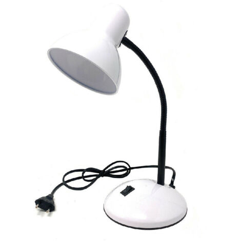 Trade Shop - SCHREIBTISCHLAMPE MIT FLEXIBLEM ARM LICHT TISCHLAMPE FÜR KINDERZIMMER FARBE -      Weiß