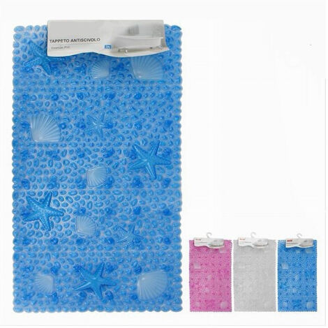 Tappetino Da Bagno Antiscivolo Gaorui In PVC – 66x34,5 Cm, Con Ventose, Morbido, Facile Da Pulire, Colori Rosa/Blu/Bianco/Verde